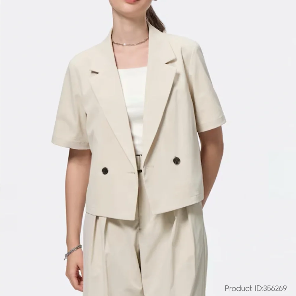 NWT GU Cream Short Sleeve Blazer - Picture 1 of 7